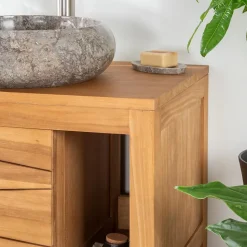 Meuble de salle de bain en teck massif Cosy 70 cm