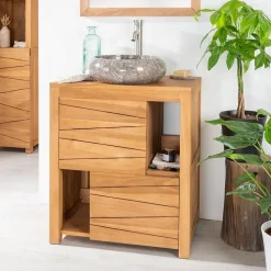 Meuble de salle de bain en teck massif Cosy 70 cm