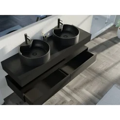 Meuble de salle de bain FABRIANO 1600 Noir mat