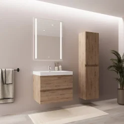 Meuble de salle de bain LOMAZOO Monaco chêne clair - 60cm