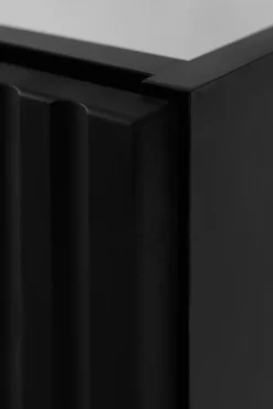 Meuble de salle de bain, Noir + poignée dorée, 40 x 57 x 46 cm