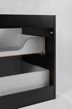 Meuble de salle de bain suspendu sous vasque MODERN noir 60 cm