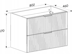 Meuble de salle de bain suspendu sous lavabo ADEL CACHEMIRE 80 cm