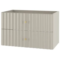 Meuble de salle de bain sous vasque suspendu AQUA cachemire 80 cm façades rainurées