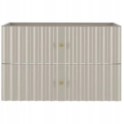 Meuble de salle de bain sous vasque suspendu AQUA cachemire 80 cm façades rainurées