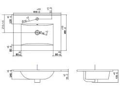 Meuble de salle de bain suspendu strié avec vasque à encastrer - Vert mat - 60 cm - ZEVINI