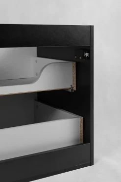 Meuble de salle de bain suspendu sous vasque VENA noir 60 cm