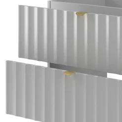 Meuble de salle de bain sous vasque suspendu ARCOS blanc 80 cm façades rainurées