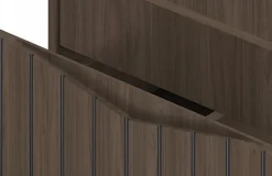 Meuble de salle de bain sous vasque suspendu STELLA coloris noyer 60 cm façades rainurées