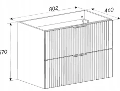 Meuble de salle de bain suspendu sous lavabo ADEL CHÊNE 80 cm