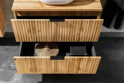 Meuble de salle de bain suspendu sous lavabo ADEL CHÊNE 80 cm