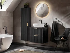Meuble de salle de bain suspendu sous lavabo ADEL NOIR 60 cm