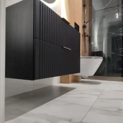 Meuble de salle de bain suspendu sous lavabo ADEL NOIR 60 cm