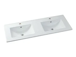 Meuble de salle de bain suspendu strié avec vasque à encastrer - Noir - 120 cm - ZEVARA