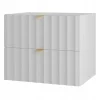 Meuble de salle de bain sous vasque suspendu ARCOS blanc 60 cm façades rainurées