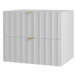 Meuble de salle de bain sous vasque suspendu ARCOS blanc 60 cm façades rainurées