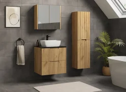 Meuble de salle de bain suspendu sous vasque VENA chêne 60 cm