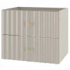Meuble de salle de bain sous vasque suspendu AQUA cachemire 60 cm façades rainurées