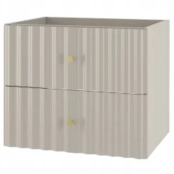 Meuble de salle de bain sous vasque suspendu AQUA cachemire 60 cm façades rainurées