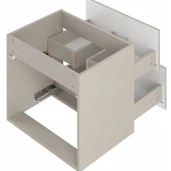 Meuble de salle de bain sous vasque suspendu AQUA cachemire 60 cm façades rainurées
