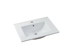 Meuble de salle de bain suspendu anthracite avec vasque à encastrer et armoire de toilette - 60 cm - YANGRA