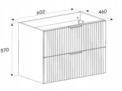 Meuble de salle de bain suspendu sous lavabo ADEL CACHEMIRE 60 cm