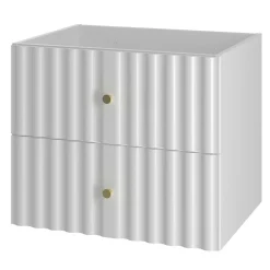 Meuble de salle de bain sous vasque suspendu AQUA blanc 60 cm façades rainurées