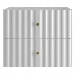 Meuble de salle de bain sous vasque suspendu AQUA blanc 60 cm façades rainurées