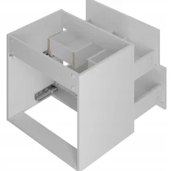 Meuble de salle de bain sous vasque suspendu AQUA blanc 60 cm façades rainurées