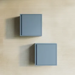 Meuble De Salle De Bain Suspendu En Forme De Cube De 39 Cm Avec Porte Mate Bleu Ciel - Monaco