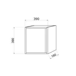 Meuble De Salle De Bain Suspendu En Forme De Cube De 39 Cm Avec Porte Mate Bleu Ciel - Monaco