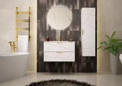 Meuble de salle de bain sous vasque suspendu RADOM 80 cm blanc mat
