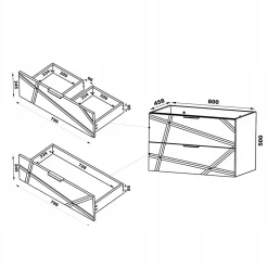 Meuble de salle de bain sous vasque suspendu RADOM 80 cm blanc mat