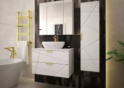 Meuble de salle de bain sous vasque suspendu RADOM 80 cm blanc mat