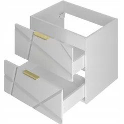 Meuble de salle de bain sous vasque suspendu RADOM 60 cm blanc mat