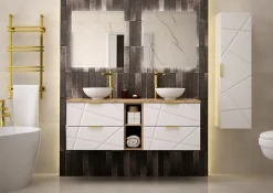 Meuble de salle de bain sous vasque suspendu RADOM 60 cm blanc mat