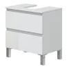 Meuble de salle de bain sous évier 60 cm avec 2 tiroirs coloris blanc - Longueur 60 x Profondeur 40 x Hauteur 63 cm