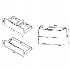 Meuble de salle de bain sous vasque suspendu DELCA cachemire 80 cm