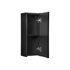Meuble de salle de bain VANO 1 porte Noir mat L20 x P18 x H57 cm Meuble suspendu
