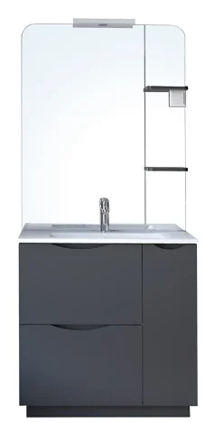 Meuble de salle de bains à poser H.185 x l.80 cm, anthracite, Palermo