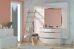 Meuble de salle de bains haut blanc brillant l.120 x H.30 x P.30 cm, Pamili