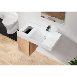 Meuble de salle de bains couleur chêne pour lavabo SANINDUSA Flux (vasque et mitigeur non inclus)