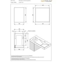 Meuble de salle de bains couleur chêne pour lavabo SANINDUSA Flux (vasque et mitigeur non inclus)