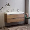 Meuble De Salle De Bains Suspendu 120Cm Tiroirs Et Lavabo 1 Cuve Sans Miroir - Valentina