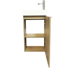 Meuble de Salle de Bains avec vasque/lavabo Lave main à suspendre Ana 40 chêne