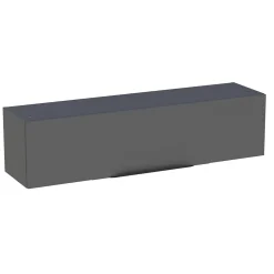 Meuble de salle de bains haut gris anthracite brillant l.120 x H.30 x P.30 cm, Pamili