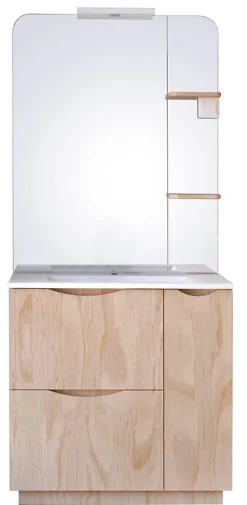 Meuble de salle de bains à poser H.185 x l.80 cm, décor bois, Palermo