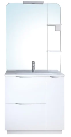 Meuble de salle de bains à poser H.185 x l.80 cm, blanc, Palermo