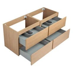 Meuble double Prémonté sous vasque Bois 120Cm SAYA - bain-bain