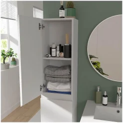 Meuble double vasque 120cm SORRENTO Blanc + colonne